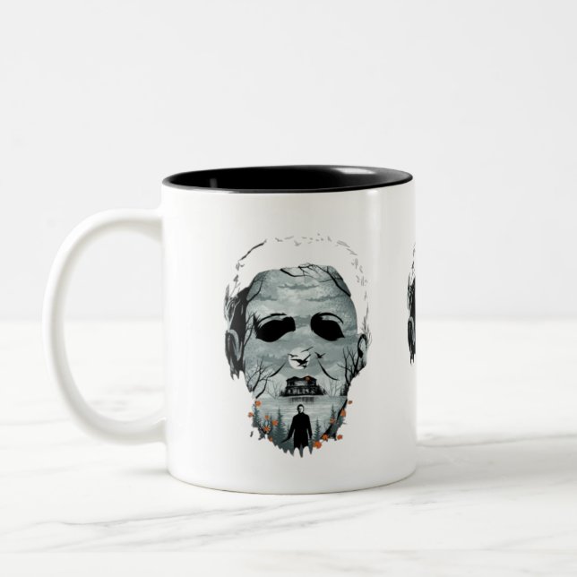 Halloween Scary Design Två-Tonad Mugg (Vänster)