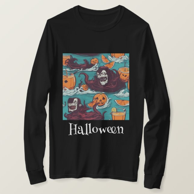 Halloween Scary Evil Pumpkin T Shirt (Design framsida)