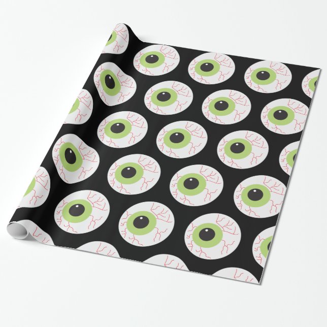 Halloween Scary Eyeball Presentpapper (Utrullad)