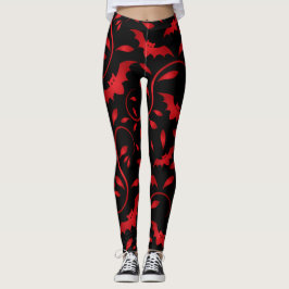 halloween_Scary Flies Fladdermus Design Leggings