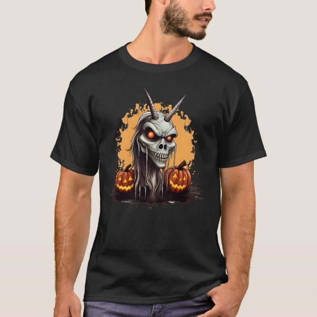 Halloween Scary Ghost T Shirt (Framsida)