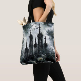 Halloween Scary Gothic Blommigt Festive Gift Tygkasse