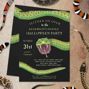 Halloween Scary Grönt Snake Slither on over Creepy Inbjudningar