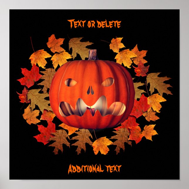 Halloween Scary Jack o lantern Personlig Poster (Framsidan)
