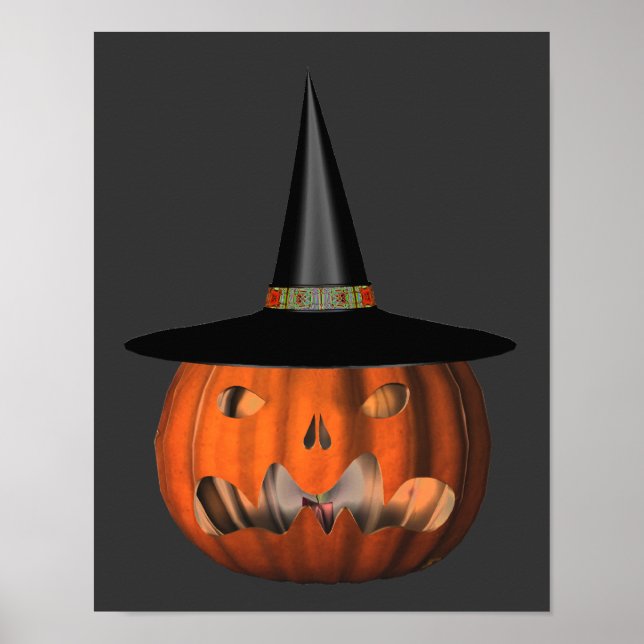 Halloween Scary Jack o lantern Pumpkin Poster (Framsidan)