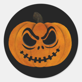 Halloween Scary Jack o lantern Pumpkin Sticker Runt Klistermärke