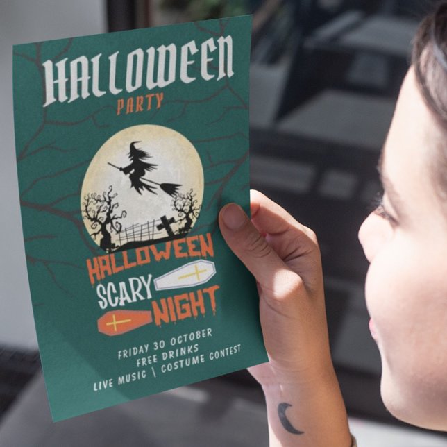 Halloween Scary Natt Witch Party-inbjudan (Skapare uppladdad)
