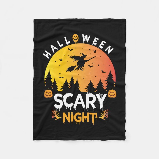 Halloween Scary Night Birthday Fleecefilt (Framsidan)