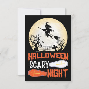 Halloween Scary Night Creepy Witch Halloween-kort