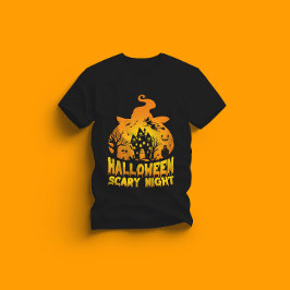 Halloween Scary Night Haunted House Design T Shirt