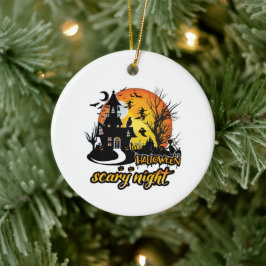Halloween Scary Night Julgransprydnad Keramik