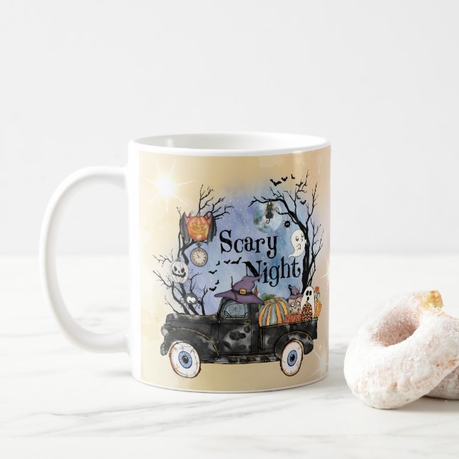 Halloween Scary Night Kaffemugg (Med munk)