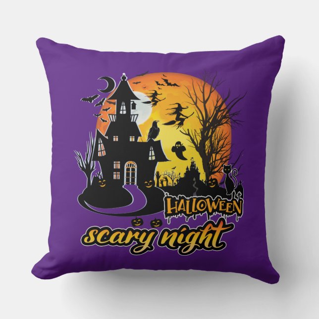 Halloween Scary Night Kudde (Framsida)
