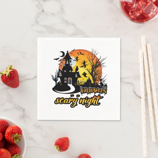 Halloween Scary Night Pappersservett (Insitu)