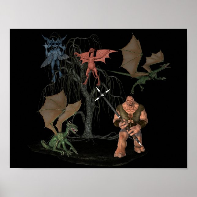 Halloween Scary Ogre Goblin Kreaturer Poster (Framsidan)