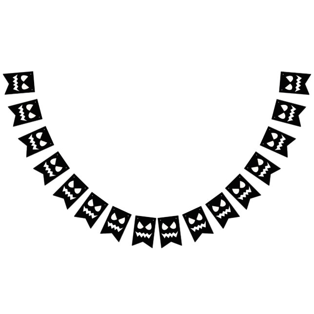 Halloween Scary Pumpkin Ghost Ansikte Vimplar (Alla)