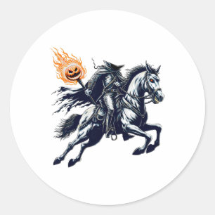 Halloween Scary Pumpkin Headless Horseman Runt Klistermärke