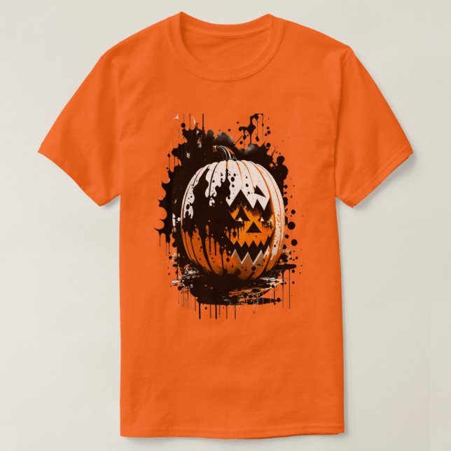 Halloween Scary Pumpkin Helgdag T-Shirt (Design framsida)