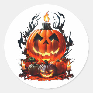 Halloween Scary Pumpkin Runt Klistermärke