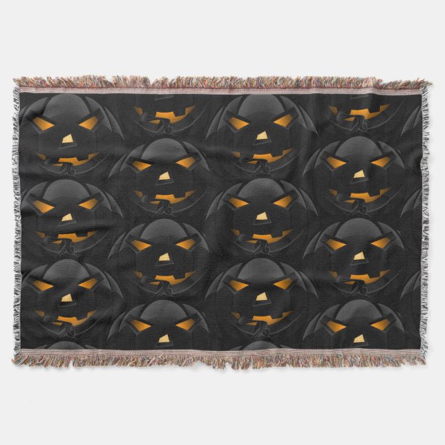 Halloween Scary Pumpkins Blanket Mysfilt (Framsidan)