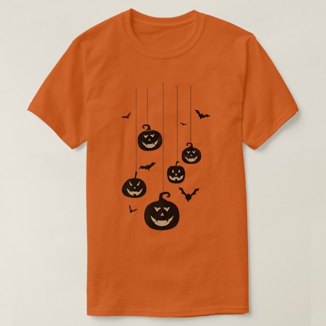 Halloween Scary Pumpkins Spooky Jack o lantern Man T Shirt (Design framsida)