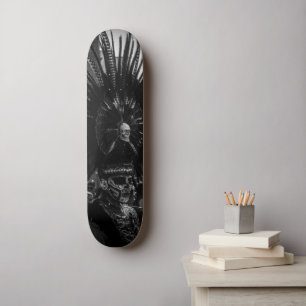 Halloween Scary Skull Black & White Mini Skateboard Bräda 18,5 Cm