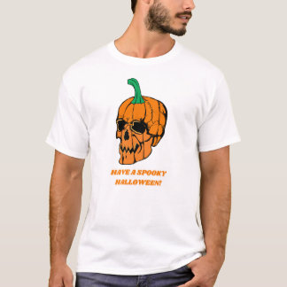 Halloween Scary Skull Pumpkin T Shirt