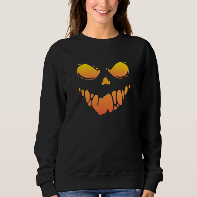 Halloween Scary Spooky Jack O Lantern Pumpkin T Shirt (Framsida)