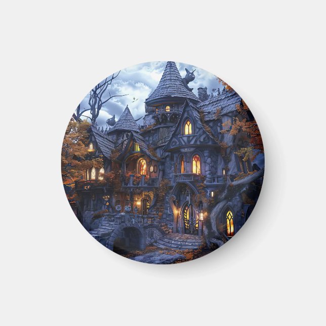 Halloween Scary Witch Castle Magnet (Framsidan)