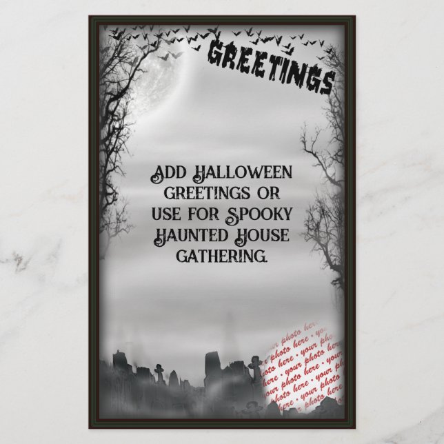 Halloween Scen Fotram Brevpapper (Framsida)