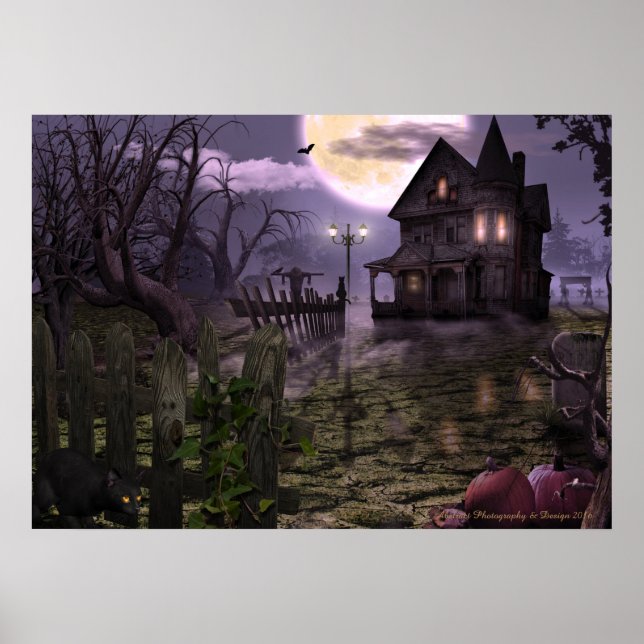 Halloween Scene 28-tums x 20-tums Poster (Framsidan)
