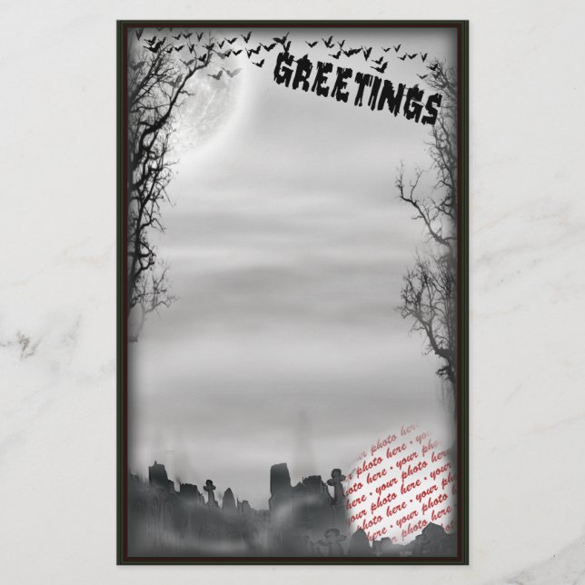 Halloween Scene Photo Ram Brevpapper (Framsida)