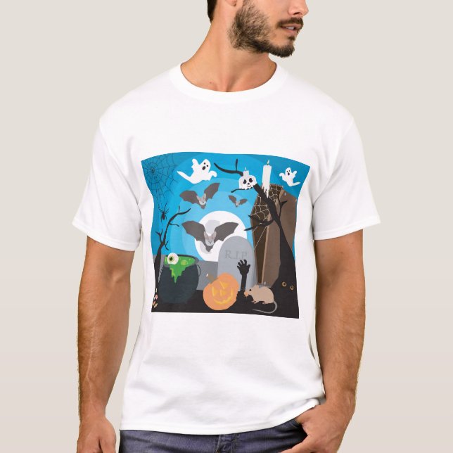 Halloween Scene T Shirt (Framsida)