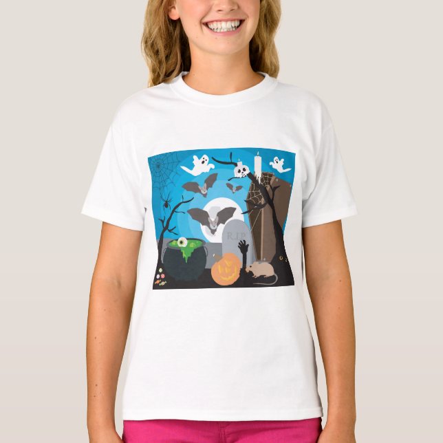 Halloween Scene T Shirt (Framsida)