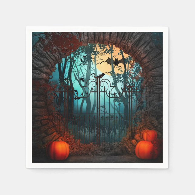 Halloween-scenen (2) pappersservett (Framsidan)