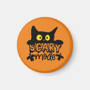 Halloween-scenläge Skrämt katt Magnet