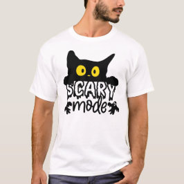 Halloween-scenläge Skrämt katt T Shirt