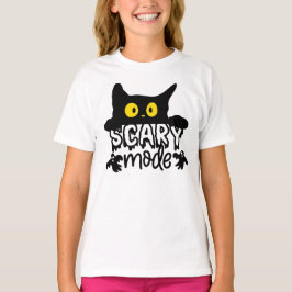 Halloween-scenläge Skrämt katt T Shirt
