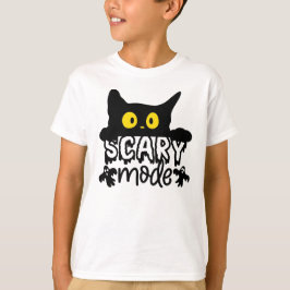 Halloween-scenläge Skrämt katt T Shirt