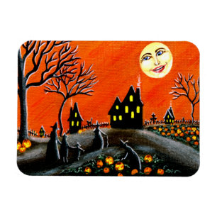 Halloween-scenmagnet" Ripening Jack-O-Lanternor" Magnet