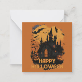 Halloween-Schloss unter Mondlicht Anteckningskort