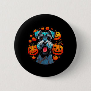 Halloween Schnauzer Hund Svart Knapp