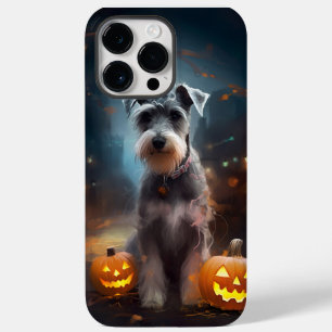 Halloween Schnauzer med pumpor Scary