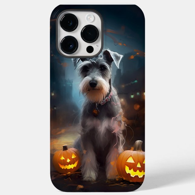 Halloween Schnauzer med pumpor Scary (Baksida)