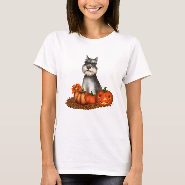 Halloween Schnauzer T-shirt (Framsida)