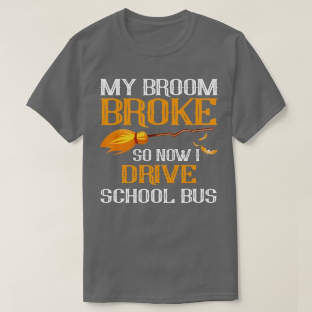 Halloween School Buss Driver S T Shirt (Design framsida)