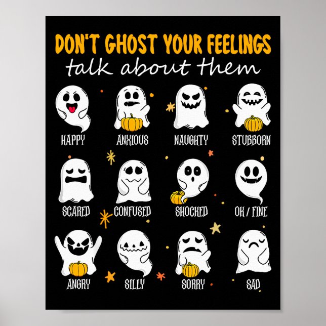 Halloween School Counselor Don't Ghost Your Feelin Poster (Framsidan)