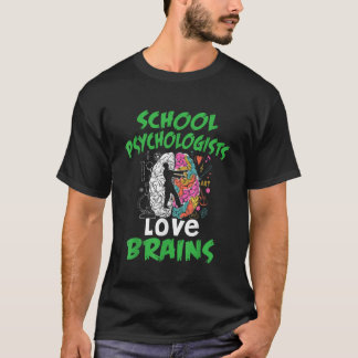 Halloween School Psychologists Kärlek Brains T Shirt