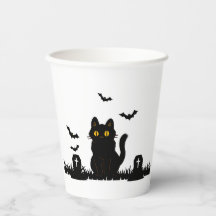 Halloween Schwarze Katze Pappbecher