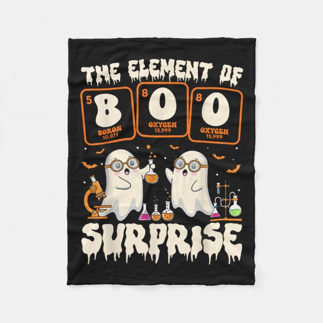 Halloween Science Ghost Lärare Elementet Av Förvån Fleecefilt (Framsidan)